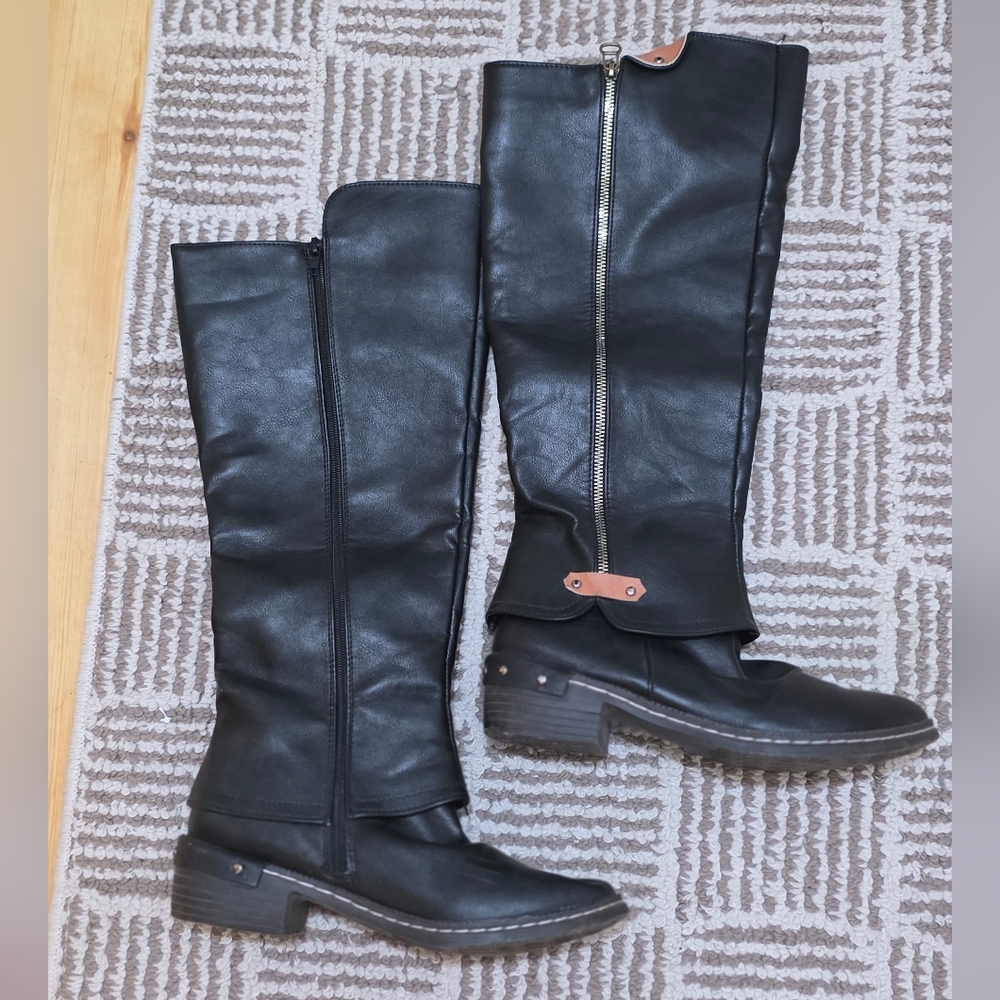 Rieker Black Knee-High Women's Boots - Picture 9 of 11